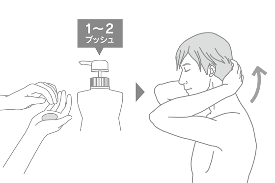 シャンプーを良く泡立て、髪を包み込むように
