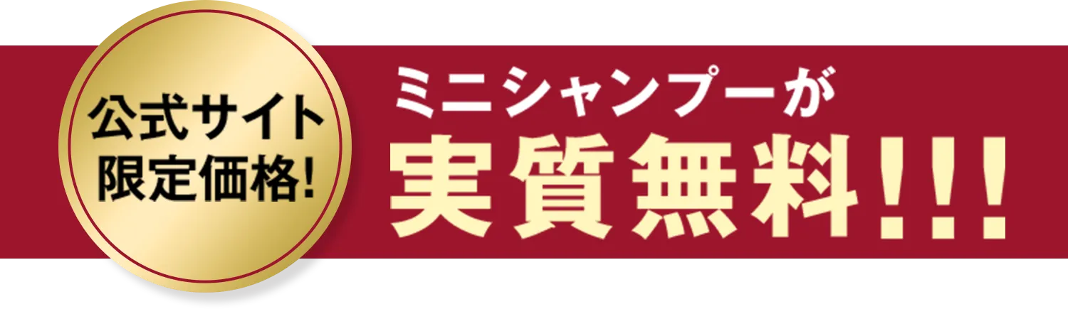 公式サイト限定価格！ミニシャンプーが実質無料!!!