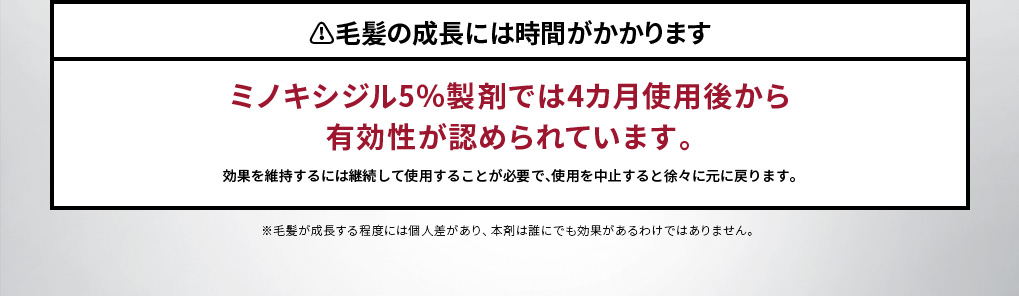 毛髪の成長には時間がかかります