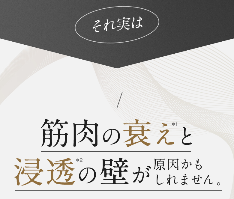 それ実は筋肉の衰えと浸透の壁が原因かもしれません。