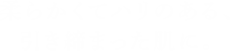 柔らかくてハリのある、引き締まった肌に。