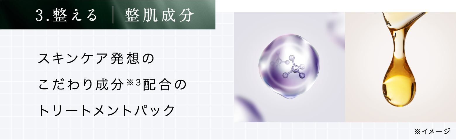 3.整える 整肌成分 スキンケア発想のこだわり成分※3配合のトリートメントパック
