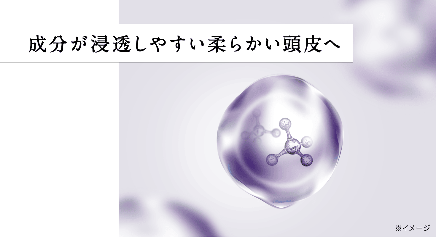 成分が浸透しやすい柔らかい頭皮へ