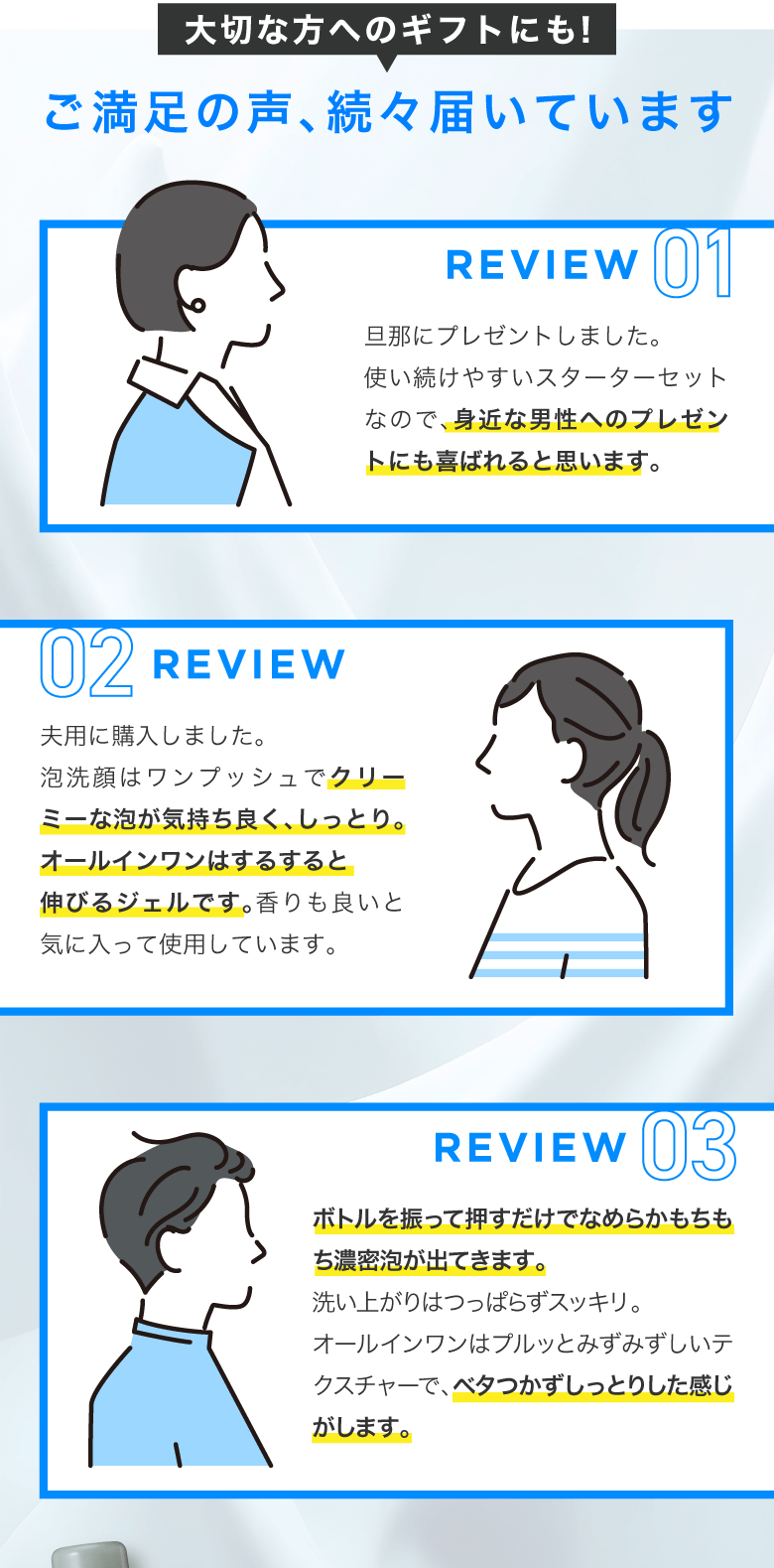 お客様の声 購入者様へ直接アンケート