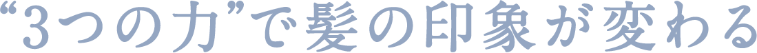 “3つの力”で髪の印象が変わる