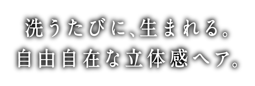 洗うたびに、生まれる。自由自在な立体感ヘア。