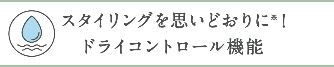  スタイリングを思いどおりに※！ドライコントロール機能