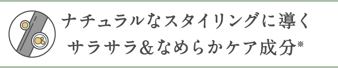 ナチュラルなスタイリングに導くサラサラ＆なめらかケア成分※