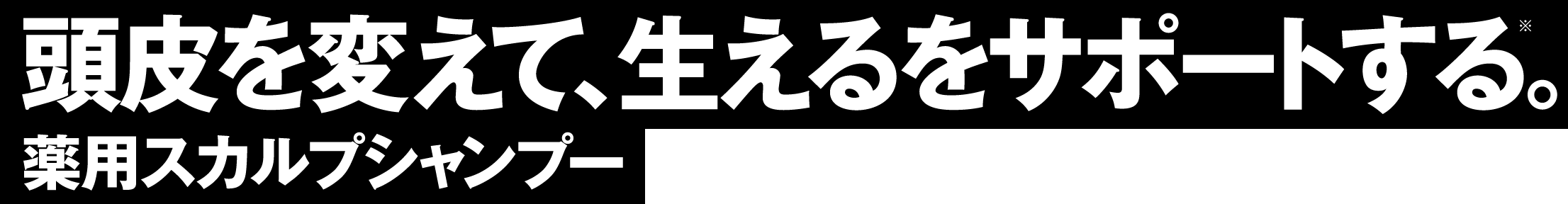 頭皮を変えて、生えるをサポートする。薬用スカルプシャンプー