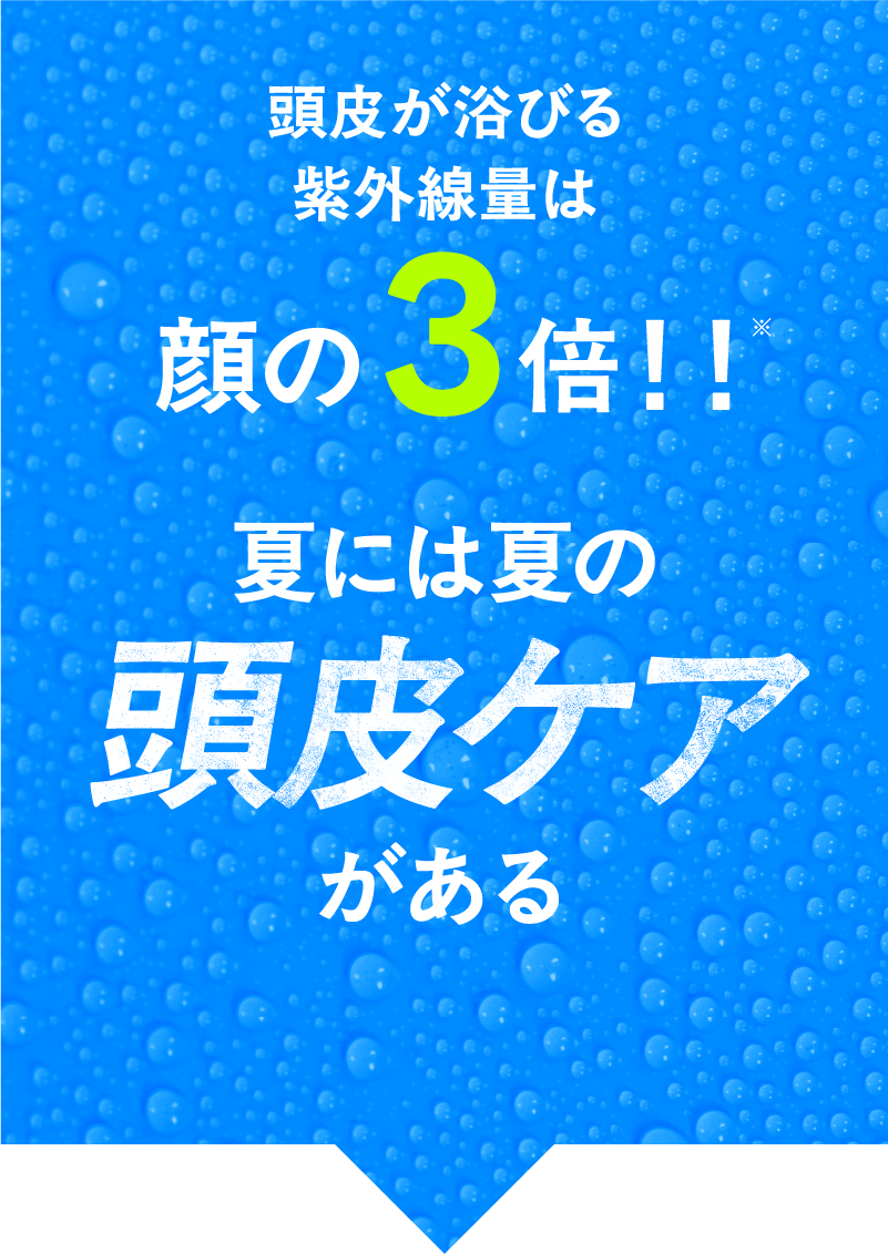 頭皮が浴びる紫外線量は顔の3倍！夏には夏の頭皮ケアがある