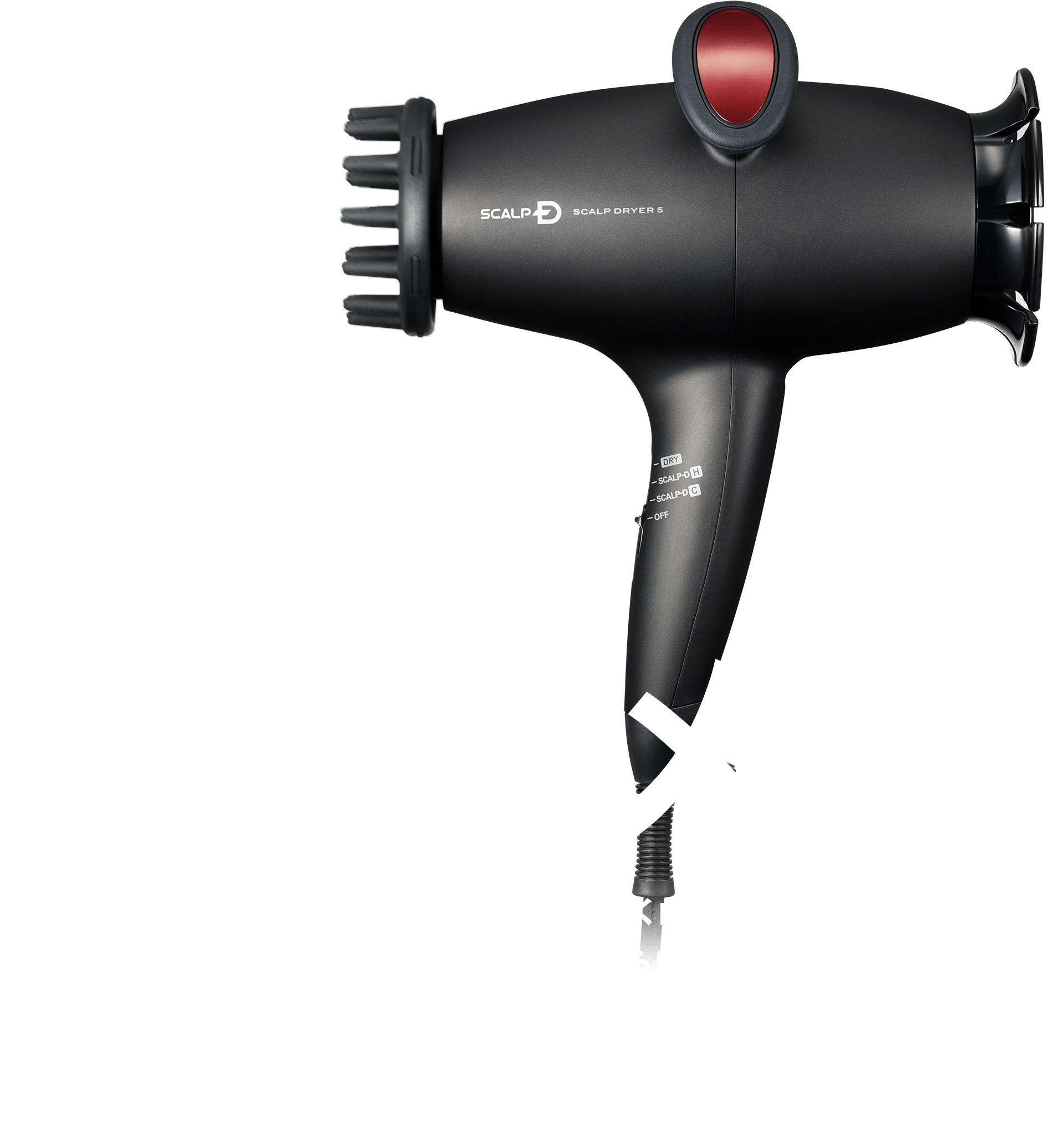 温風×振動×アタッチメント 遠赤外線の特性でもある、物質の表面ではなく内部を温めることと、約60℃の低温風が頭皮をやさしく乾かします。さらに毎分約3,700回※の振動で、地肌をじんわり刺激。温めながら頭皮を動かすことで、理想的な頭皮環境へと導きます。※スカルプヘッド (大) 装着、無負荷時。